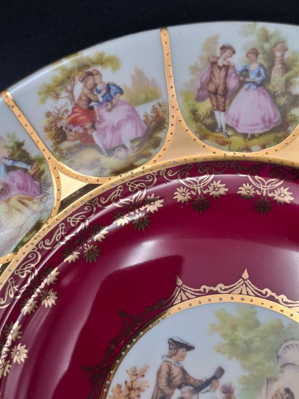 Vintage Bavaria West Germany Fragonard Victorian Design Serving Plates - Pair - 28cm diameter