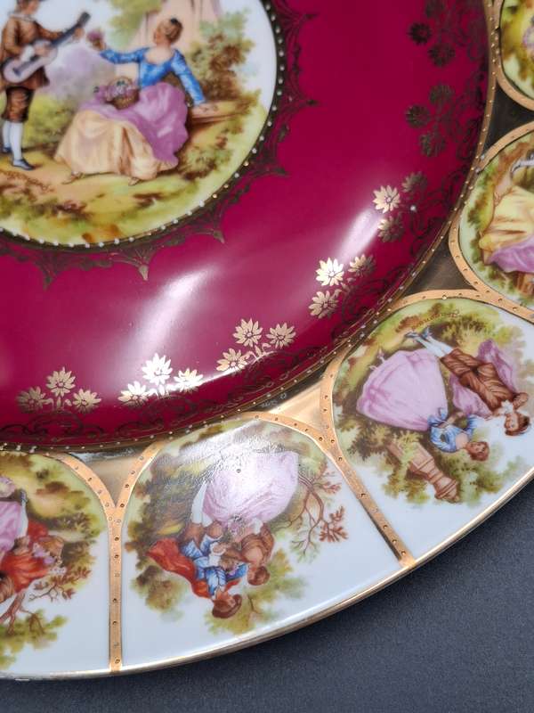 Vintage Bavaria West Germany Fragonard Victorian Design Serving Plates - Pair - 28cm diameter