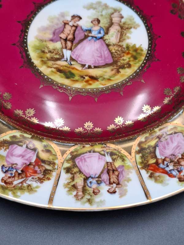 Vintage Bavaria West Germany Fragonard Victorian Design Serving Plates - Pair - 28cm diameter