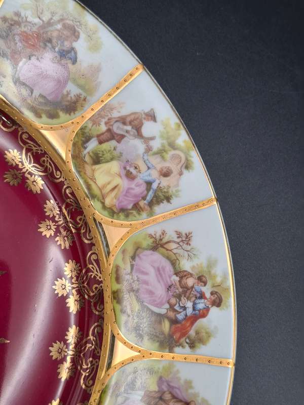 Vintage Bavaria West Germany Fragonard Victorian Design Serving Plates - Pair - 28cm diameter