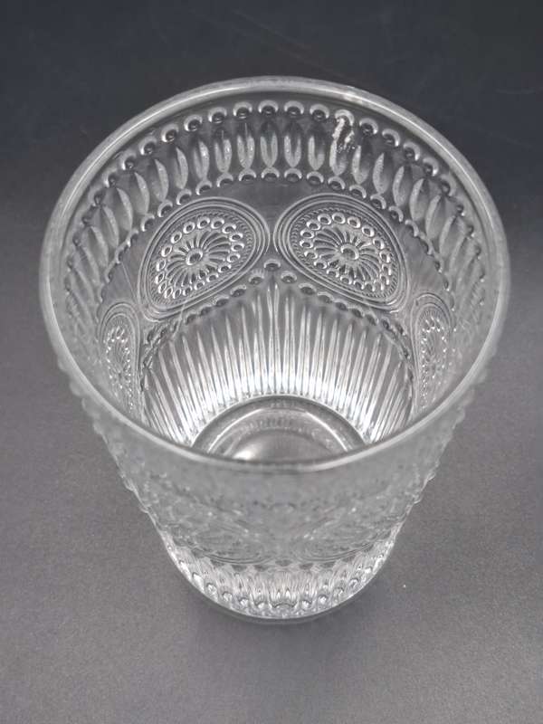 Vintage Mazeology Style Glass Pitcher & Single Glass - Embossed Sunflower Design Pressed Clear Glass