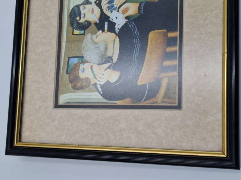 Pair Framed Beryl Cook Art Prints - depicting "Ladies playing Cards" & "Happy Birthday"