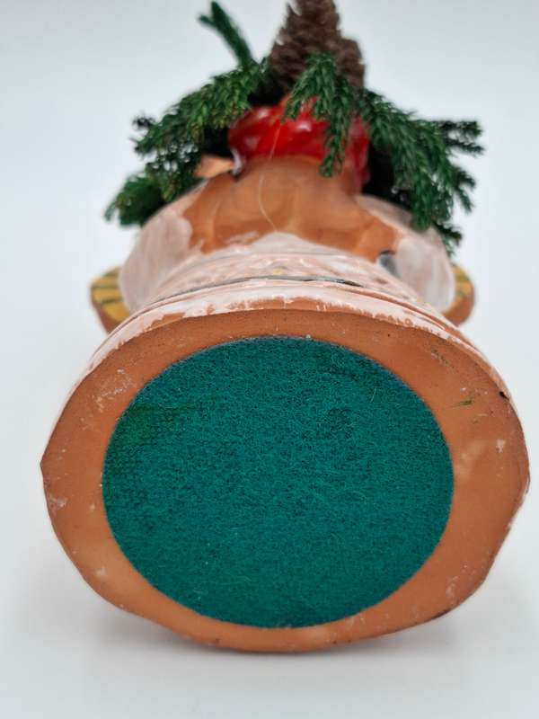 Vintage Singing Christmas Angel carrying a Christmas Posy