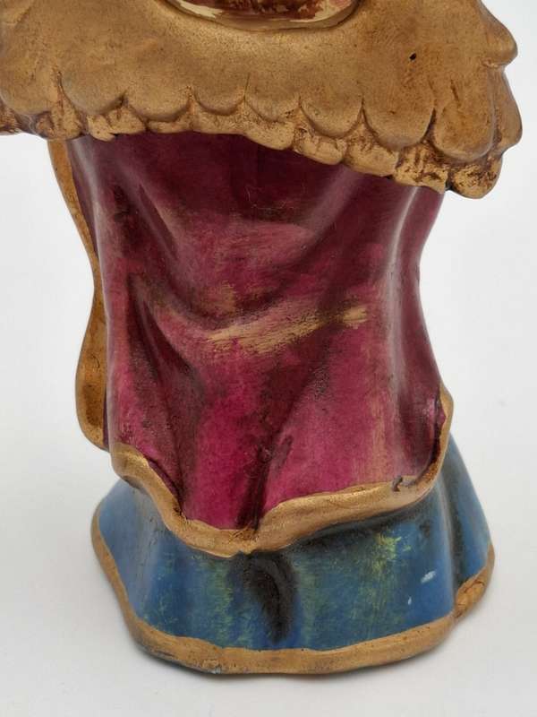 Vintage Christmas Bell - Tree Hanging Decoration - Angel in a Blue Robe Holding a Scroll