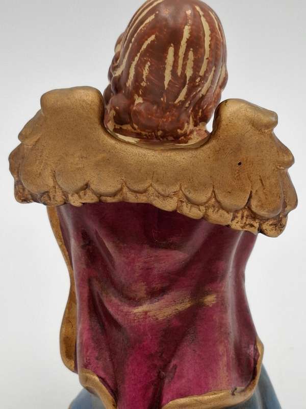 Vintage Christmas Bell - Tree Hanging Decoration - Angel in a Blue Robe Holding a Scroll