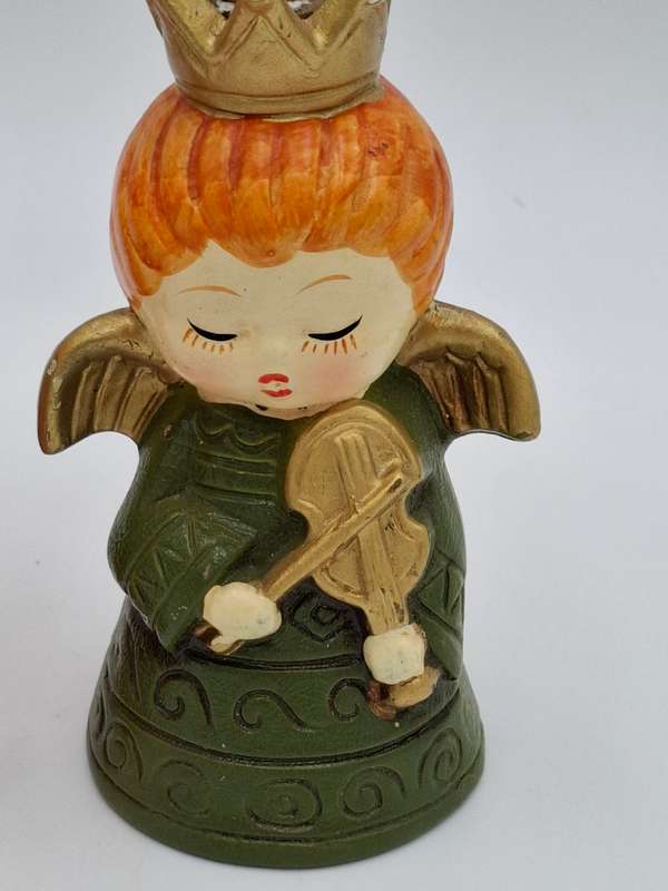 Pair of Vintage Christmas Angels Candle Holders - Made in Japan