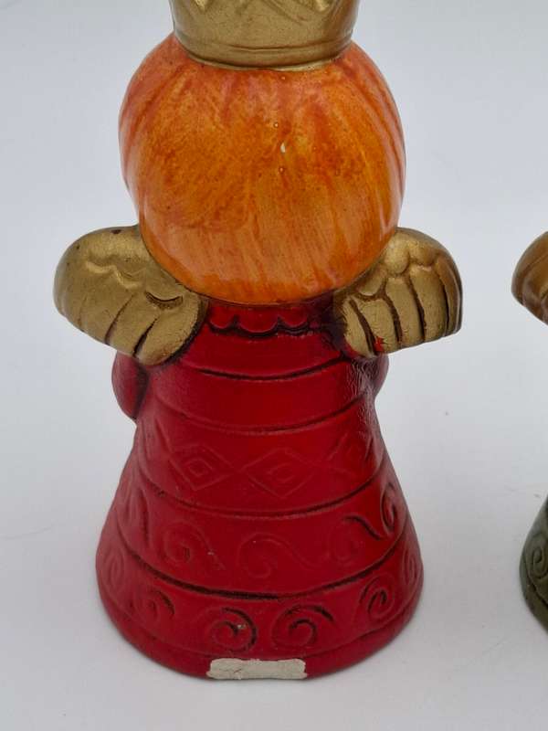 Pair of Vintage Christmas Angels Candle Holders - Made in Japan