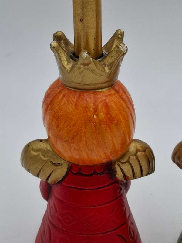 Pair of Vintage Christmas Angels Candle Holders - Made in Japan