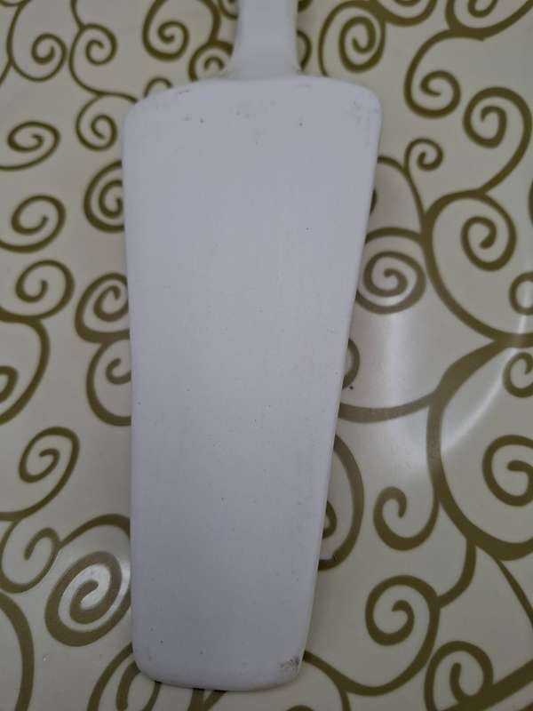 Porcelain Cake Platter and Lifter in Olive Green Scrolls with Cream base - in original packaging