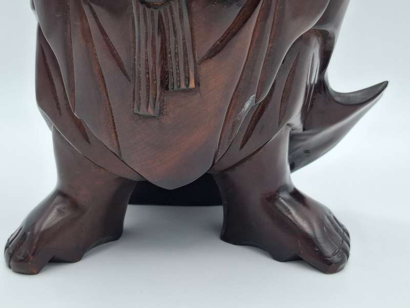 Vintage Happy Buddha - Beautiful Hand Carved in Rosewood - 45cm H - Excellent condition