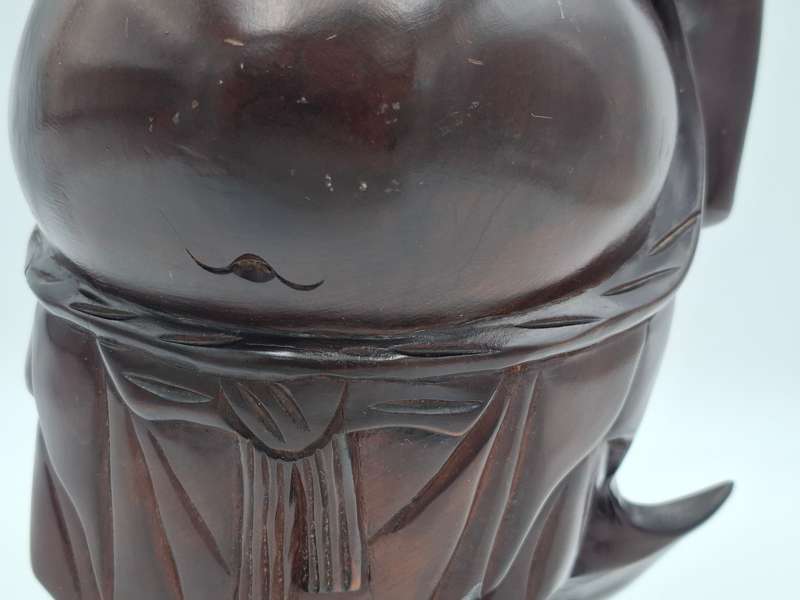 Vintage Happy Buddha - Beautiful Hand Carved in Rosewood - 45cm H - Excellent condition