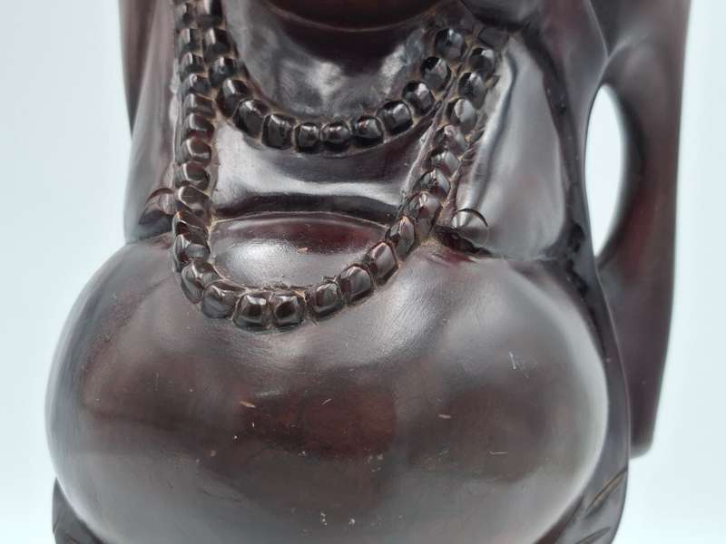 Vintage Happy Buddha - Beautiful Hand Carved in Rosewood - 45cm H - Excellent condition