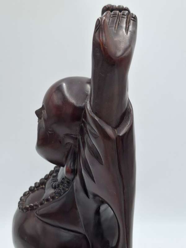 Vintage Happy Buddha - Beautiful Hand Carved in Rosewood - 45cm H - Excellent condition