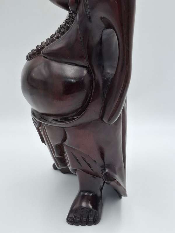 Vintage Happy Buddha - Beautiful Hand Carved in Rosewood - 45cm H - Excellent condition