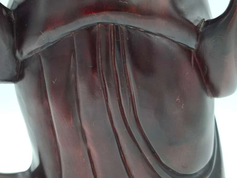 Vintage Happy Buddha - Beautiful Hand Carved in Rosewood - 45cm H - Excellent condition