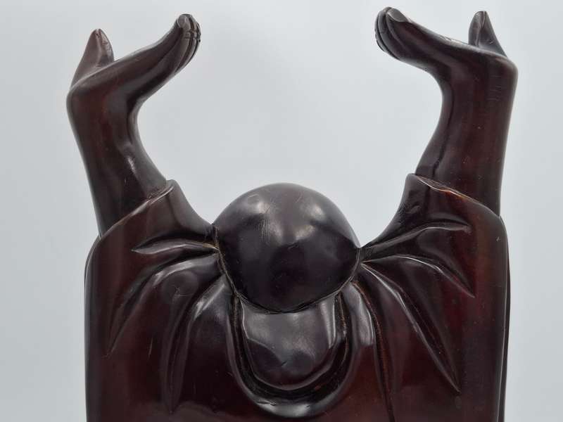Vintage Happy Buddha - Beautiful Hand Carved in Rosewood - 45cm H - Excellent condition