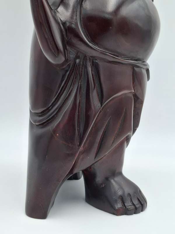 Vintage Happy Buddha - Beautiful Hand Carved in Rosewood - 45cm H - Excellent condition