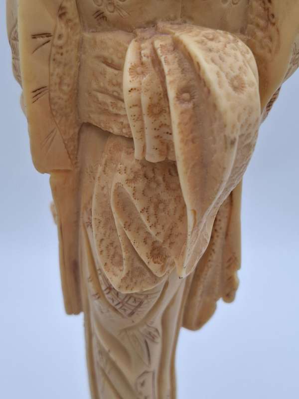 Vintage Japanese Geisha Figurine with Parasol & Fan