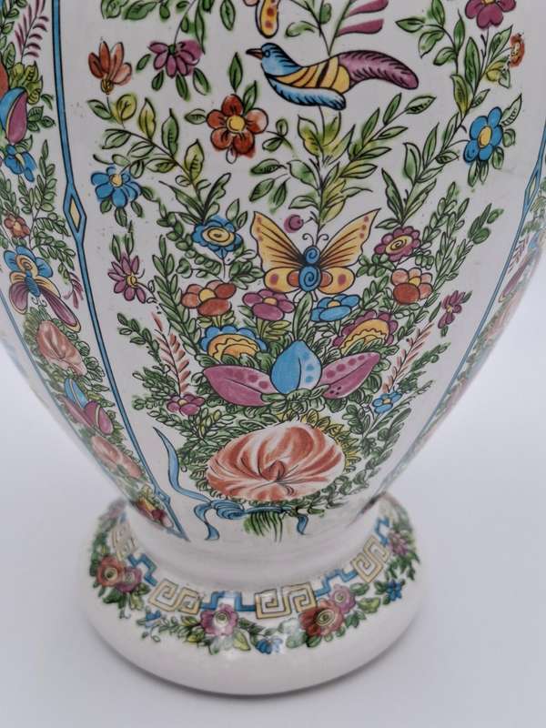 Vintage Chinese Porcelain Vase - Beautiful Botanical & Garden scenes with Summer/Spring Colours