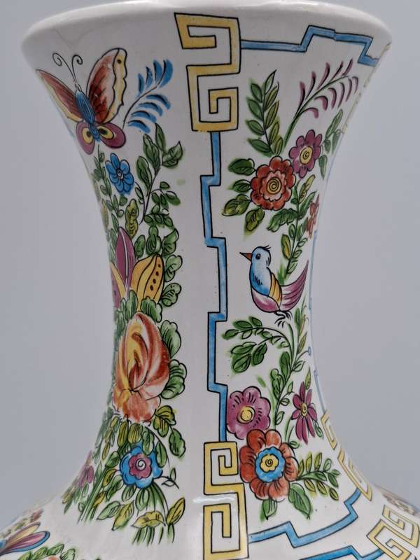 Vintage Chinese Porcelain Vase - Beautiful Botanical & Garden scenes with Summer/Spring Colours