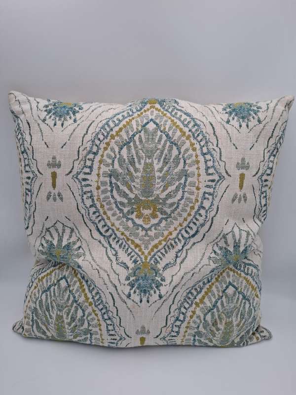 French Themed Scatter Cushions x 3 - Linen Style - Stone Base with Patterns