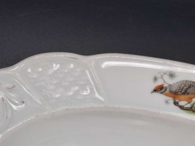 Rosenthal Bavaria Oval Serving Platter - Birds & Floral Design - beautiful Rope Themed Style Handles