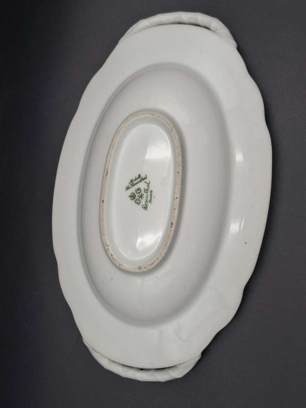 Rosenthal Bavaria Oval Serving Platter - Birds & Floral Design - beautiful Rope Themed Style Handles