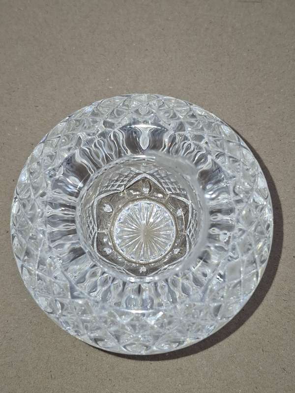 Vintage Crystal Pen Holder and Paperweight - stunning pair