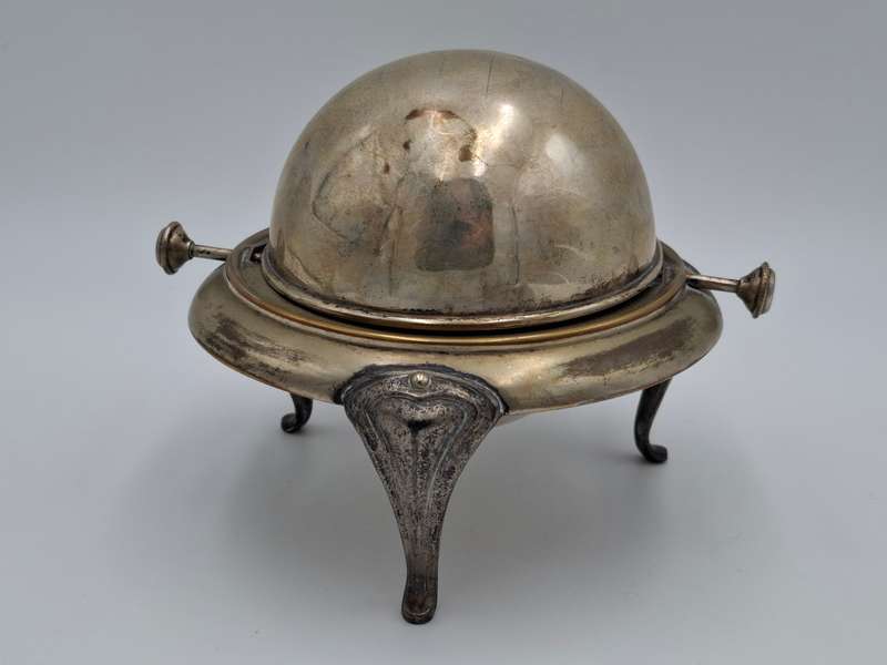 Vintage Silver Plated Butter Dish with Swivel Lid