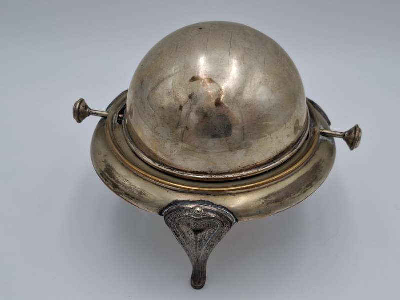 Vintage Silver Plated Butter Dish with Swivel Lid