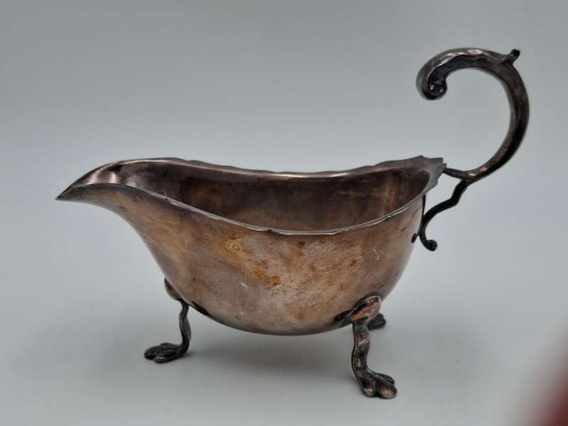 Vintage Silver Plated Gravy Boat - Patina with history