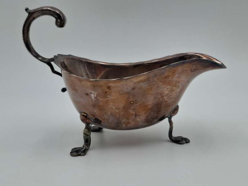 Vintage Silver Plated Gravy Boat - Patina with history
