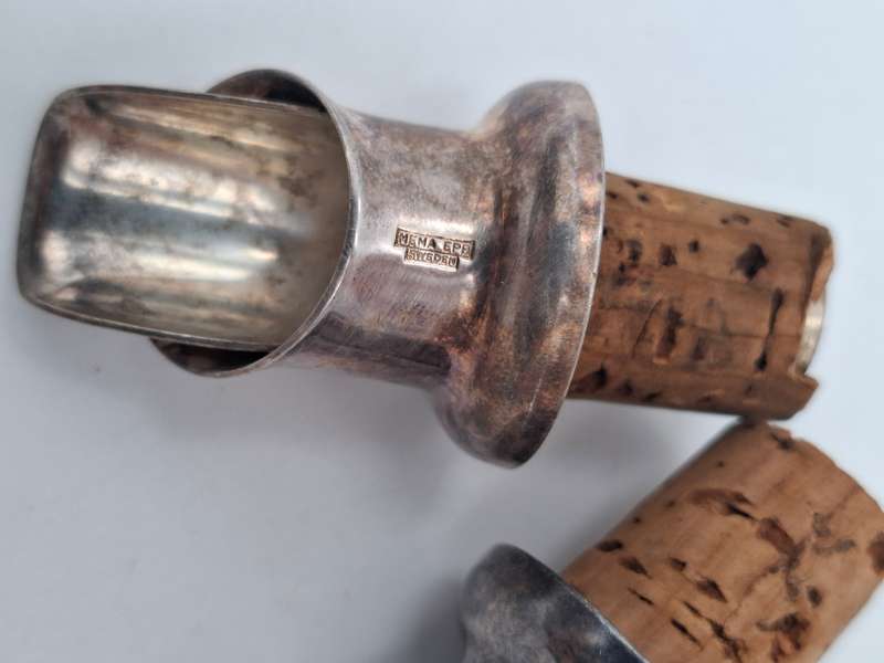 Vintage Pair of Silver Plated Wine Pourers - Beautiful Patina