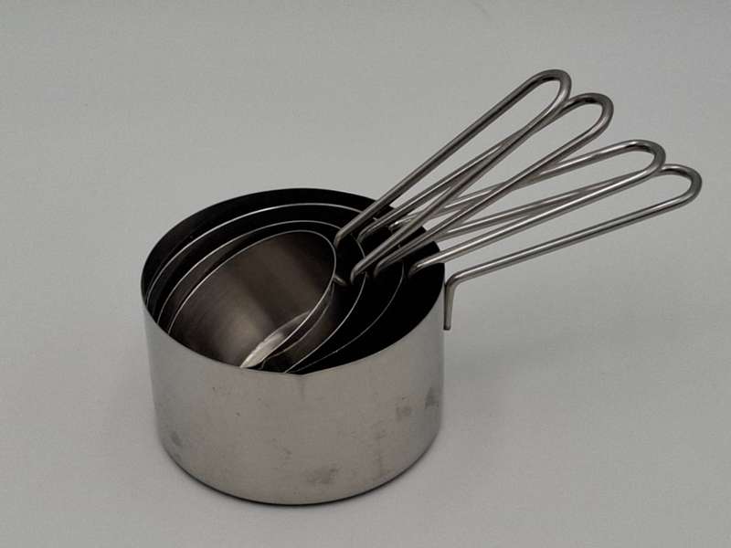 Stainless Steel Measuring Cup Set x 4 - 1/4, 1/3, 1/2, 1 cup
