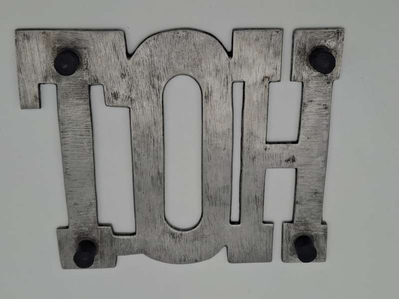 Vintage Cast Aluminium Trivet Spelling HOT