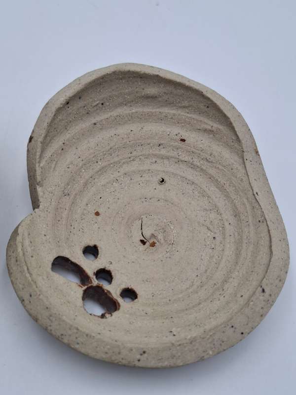 Rock Shaped Potpourri Rock - Lidded - Pottery Clay - Floral Design