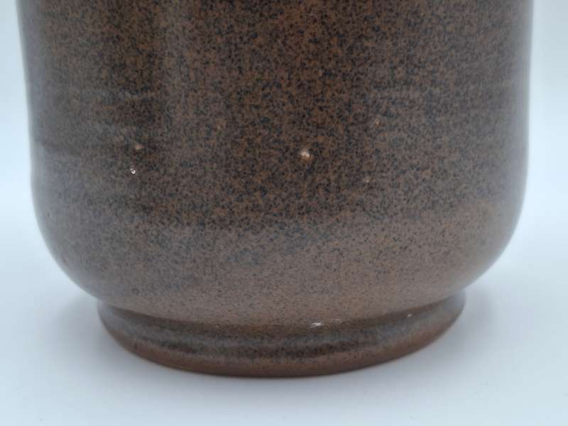 Orange & Brown Medium Drip Glaze Mid Century Pottery Vase