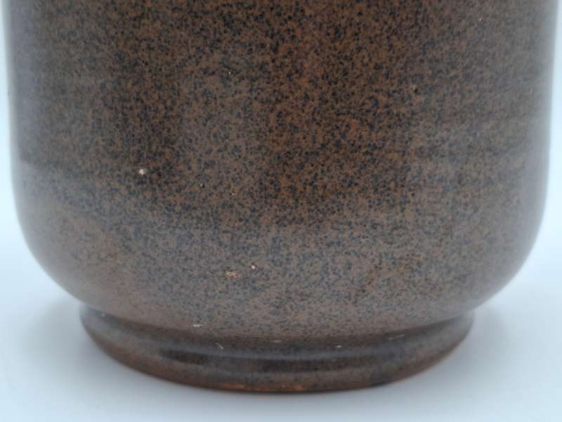 Orange & Brown Medium Drip Glaze Mid Century Pottery Vase