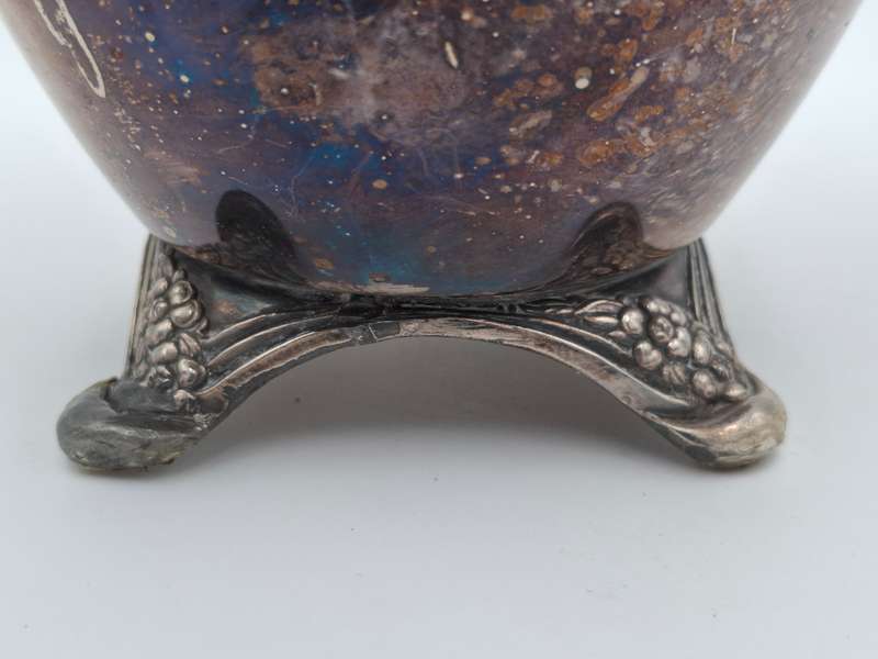 Vintage Silver Plated Pitcher with Embossed Ornate Design on the Handle and Base