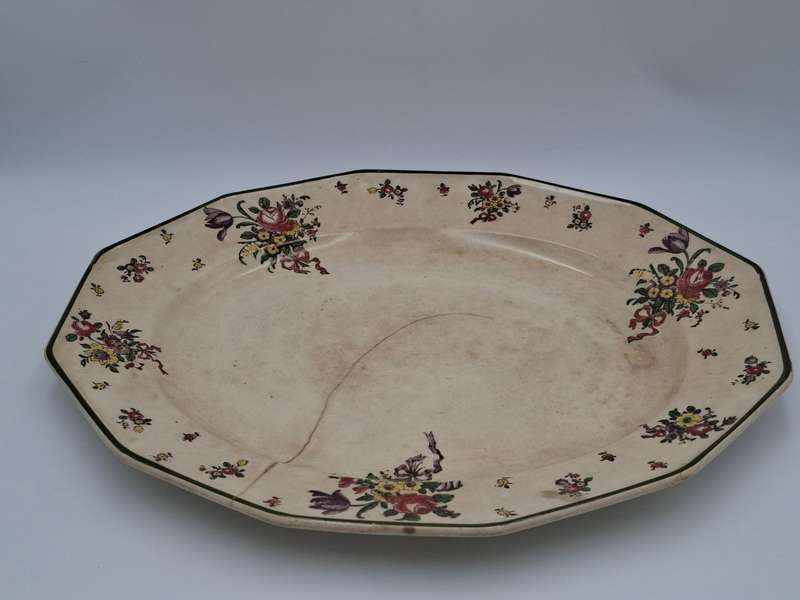 Antique Royal Doulton Meat Platter - Large with Botanical edge design - 46cm L x 37.5cm W