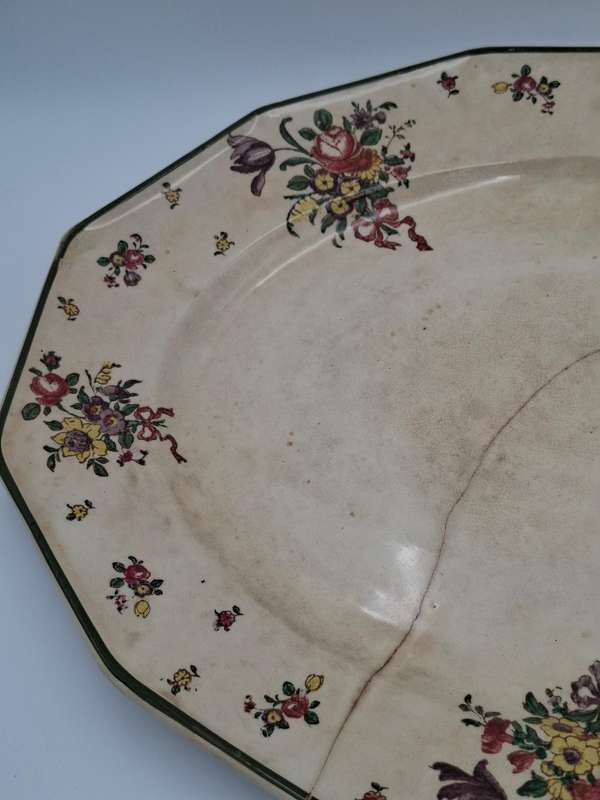 Antique Royal Doulton Meat Platter - Large with Botanical edge design - 46cm L x 37.5cm W