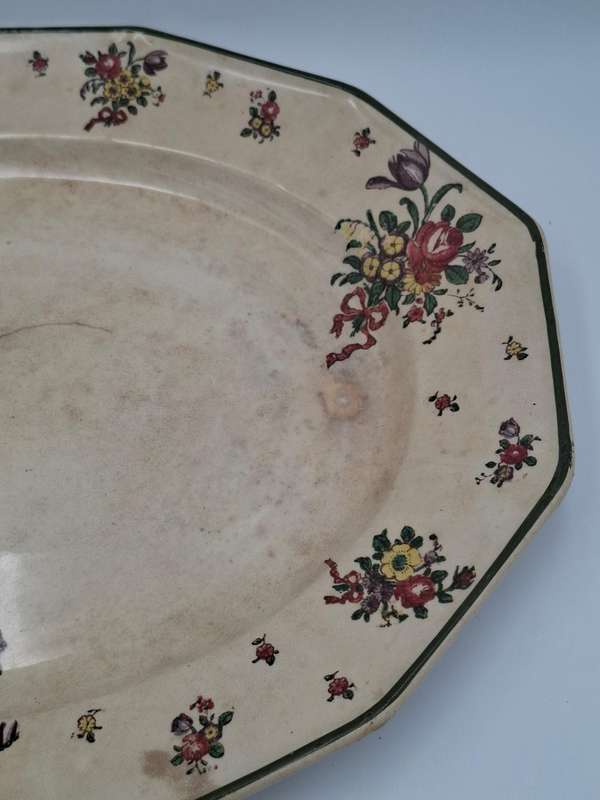 Antique Royal Doulton Meat Platter - Large with Botanical edge design - 46cm L x 37.5cm W