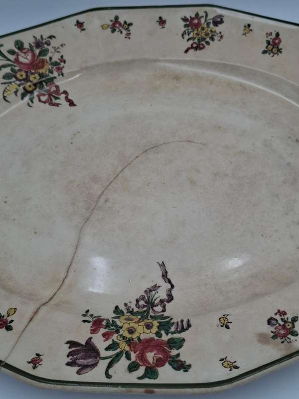 Antique Royal Doulton Meat Platter - Large with Botanical edge design - 46cm L x 37.5cm W