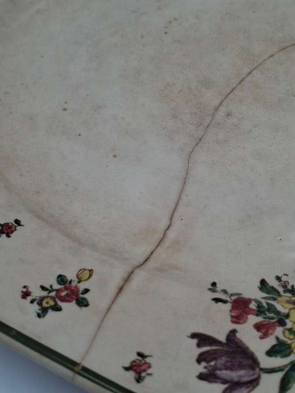 Antique Royal Doulton Meat Platter - Large with Botanical edge design - 46cm L x 37.5cm W