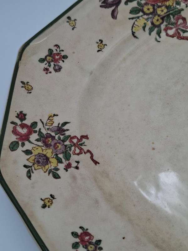 Antique Royal Doulton Meat Platter - Large with Botanical edge design - 46cm L x 37.5cm W