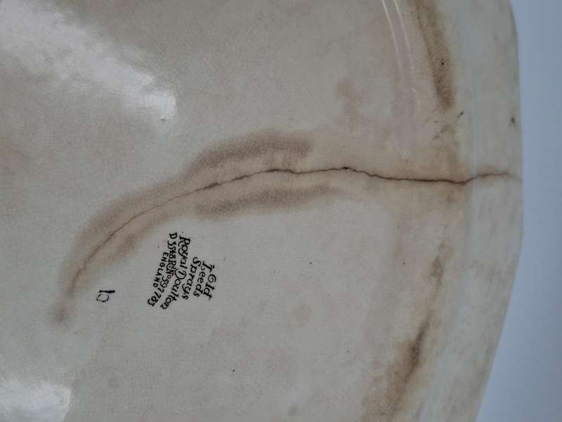 Antique Royal Doulton Meat Platter - Large with Botanical edge design - 46cm L x 37.5cm W