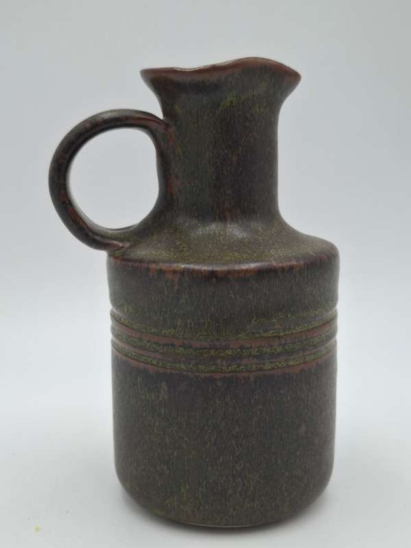 Vintage Pottery Jug - Deep Olive Green - For Olive Oil/Salad Dressing or Sauces