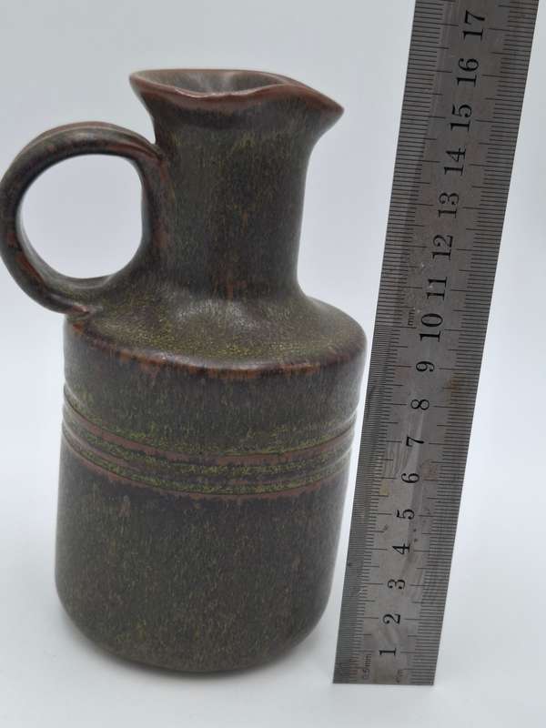 Vintage Pottery Jug - Deep Olive Green - For Olive Oil/Salad Dressing or Sauces