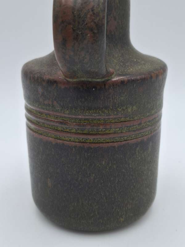 Vintage Pottery Jug - Deep Olive Green - For Olive Oil/Salad Dressing or Sauces