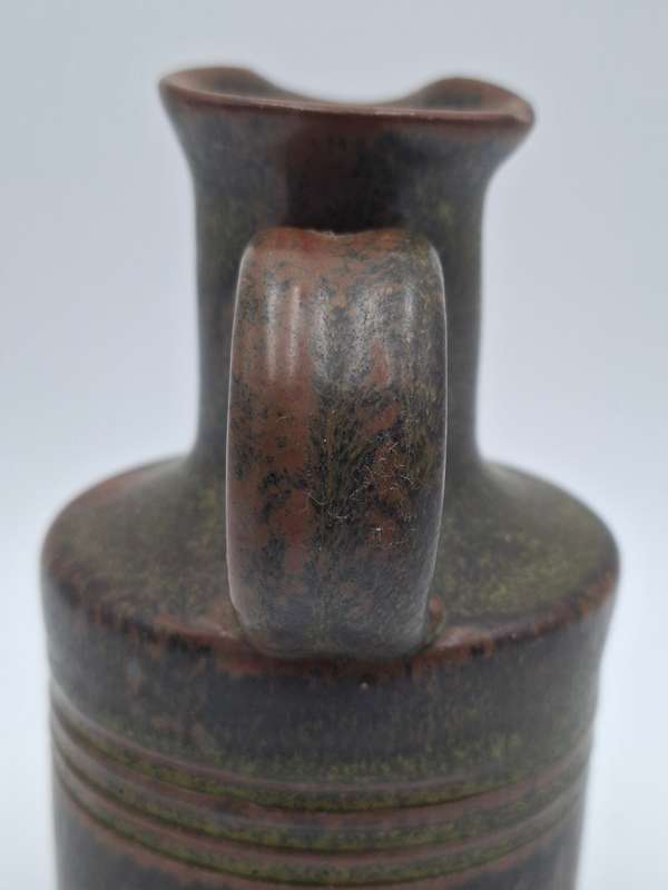 Vintage Pottery Jug - Deep Olive Green - For Olive Oil/Salad Dressing or Sauces